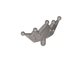 Flat Silver Minifigure, Crown Tiara, 5 Points, Rounded Ends