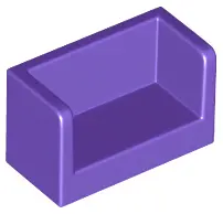 Dark Purple Panel 1 x 2 x 1 with Rounded Corners and 2 Sides