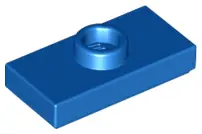 Blue Plate, Modified 1 x 2 with 1 Stud with Groove (Jumper)