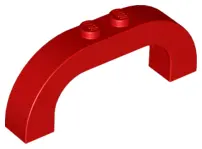 Red Arch 1 x 6 x 2 Curved Top