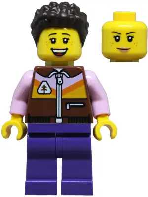 Mom - Reddish Brown Jacket, Dark Purple Legs, Dark Brown Hair