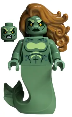 Merperson - Sand Green Body, Medium Nougat Wavy Hair