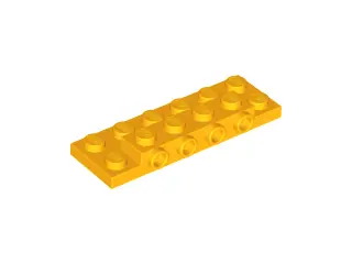Bright Light Orange Plate, Modified 2 x 6 x 2/3 with 4 Studs on Side