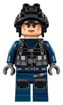 ACU Guard - Male, Black Aviator Cap with Black Night Vision Goggles, Light Nougat Head