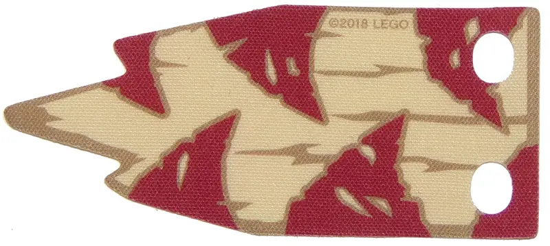 Cloth Flag 6.5 x 4 Wave with Dark Red Triangles and Dark Tan Lines on Tan Background Pattern