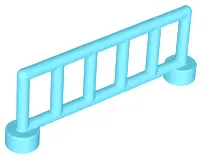 Medium Azure Duplo Fence 1 x 6 x 1 1/2 Railing with 6 Posts