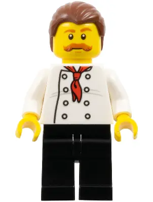 Pizza Van Chef, Black Legs, Reddish Brown Moustache