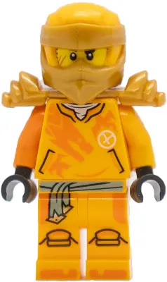 Arin - Shirt with Orange Dragon, Head Wrap, Shoulder Armor