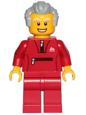 Grandfather - Red Tracksuit, Light Bluish Gray Hair