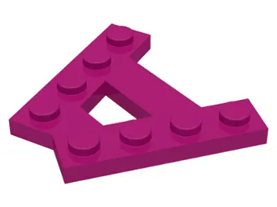 Magenta Wedge, Plate A-Shape with 2 Rows of 4 Studs
