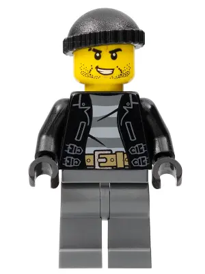 Police - City Bandit Crook, Black Knit Cap, Black Stubble