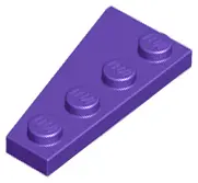 Dark Purple Wedge, Plate 4 x 2 Right