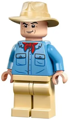 Dr. Alan Grant - Medium Blue Shirt with Pockets with Black Buttons Outline