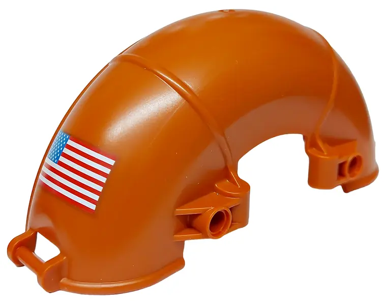 Dark Orange Technic, Panel Car Mudguard Arched 15 x 5 x 7 with United States of America (USA) Flag P