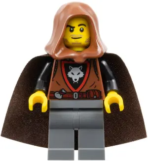 Wolfpack - Dark Bluish Gray Legs, Dark Brown Cape, Reddish Brown Hood (Crook)