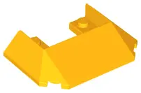 Bright Light Orange Wedge 6 x 4 Cutout (Train Roof) with 5 Large Bottom Tubes