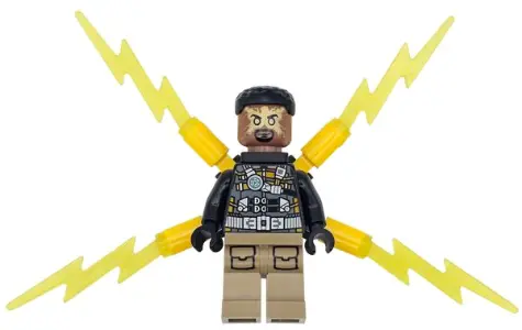 Electro - Black and Dark Tan Outfit, Medium Brown Head, Small Electricity Wings