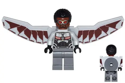 Falcon - Light Bluish Gray and Dark Red Wings