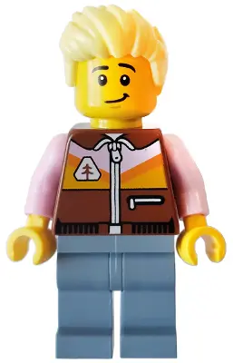 Camper - Male, Reddish Brown Jacket, Sand Blue Legs, Bright Light Yellow Spiked Hair Swept Up