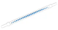 Trans-Clear Hose, Flexible Ribbed with 8mm Ends 10L / 8.0cm with Blue Center Pattern