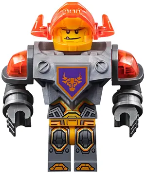 Axl - Trans-Neon Orange Visor, Flat Silver Torso