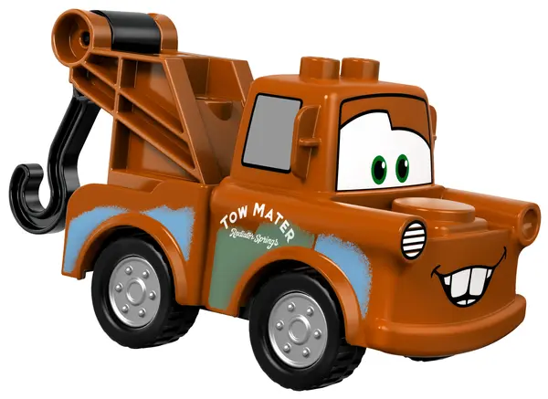 Duplo Tow Mater - Dark Orange Hook Base, Silver Wheels
