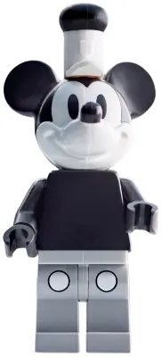 Mickey Mouse - Vintage, Light Bluish Gray Legs, White Hat with Black Top