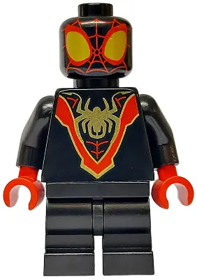 Spider-Man (Miles 'Spin' Morales) - Black Medium Legs, Gold Spider Logo