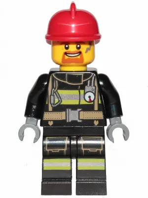 Fire - Reflective Stripes with Utility Belt, Red Fire Helmet, Goatee