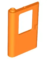 Orange Door 1 x 4 x 5 Train Left, Thin Support at Bottom