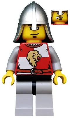 Kingdoms - Lion Knight Quarters, Helmet with Neck Protector, Eyebrows and Goatee