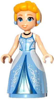Cinderella - Bright Light Blue and Metallic Light Blue Ball Gown, Bright Light Orange Hair