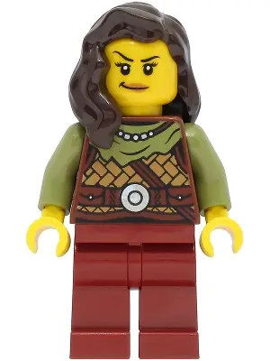 Viking Warrior - Female, Leather Armor, Dark Red Legs, Dark Brown Hair
