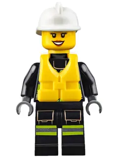 Fire - Reflective Stripes with Utility Belt and Flashlight, Life Jacket, White Fire Helmet, Peach Li