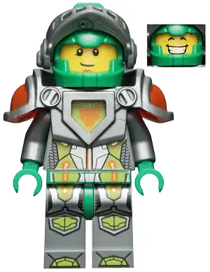 Aaron Fox - Flat Silver Visor and Armor, 2 Clips and 2 Bars with Tow Ball on Back