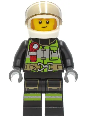 Fire Fighter - Clemmons, White Helmet, Trans-Brown Visor