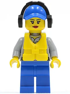 Coast Guard City - Crew Member Female, Blue Cap with Hole, Headphones