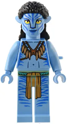 Neytiri - Dark Orange Straps and Medium Nougat Feather Necklace, Closed Mouth Smile