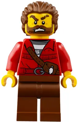 Mountain Police - Crook Male with Red Fringed Shirt with Strap and Pouch, Skunk Fighter