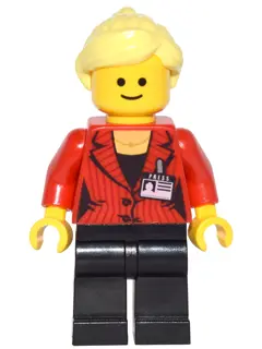 Press Woman / Reporter - Bright Light Yellow Hair Female Ponytail