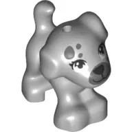 Light Bluish Gray Dog, Friends Style, Puppy, Standing with Black Nose and Mouth, Dark Bluish Gray Mu