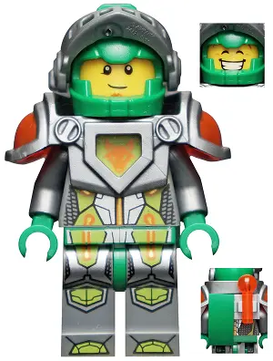 Aaron Fox - Flat Silver Visor and Armor, Clip, Curved Slope, and Bar with Tow Ball on Back