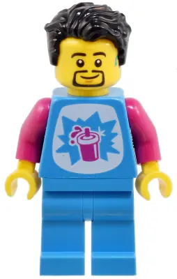 Robot World Slushy Vendor - Male, Dark Azure Shirt and Legs, Black Hair