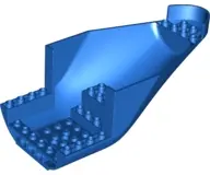 Blue Aircraft Fuselage Aft Section Curved Bottom 8 x 16 with 2 Holes