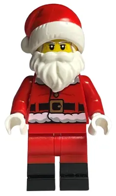 Santa - Fur Lined Jacket with Candy Cane on Back, Red Legs with Black Boots, Santa Hat with Printed 