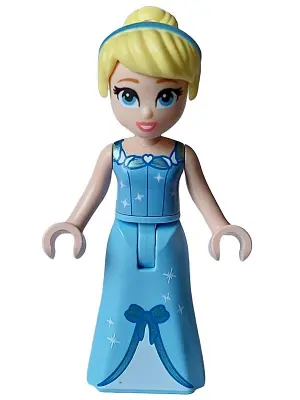 Cinderella - Dress with Sparkles and Bow, Bright Light Blue Top, Coral Lips, Thin Hinge