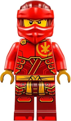 Kai - Dragons Rising, Tunic with Large Armor Plates, Dark Red and Red Head Wrap