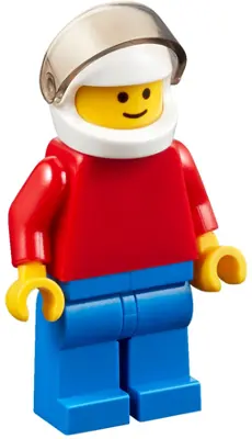 Plain Red Torso with Red Arms, Blue Legs, White Helmet, Trans-Brown Visor