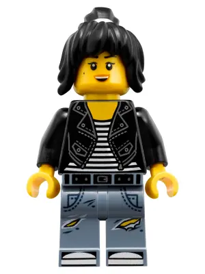 Nya - Leather Jacket and Jeans High School Outfit