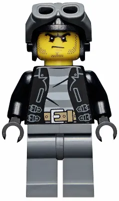 Police - City Bandit Male with Black Stubble and Aviator Cap